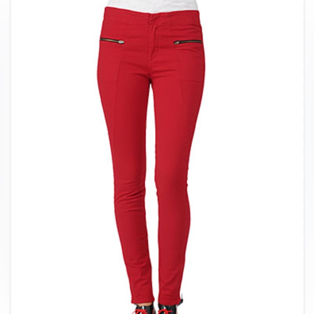 rag & bone RED Jeans Skinny Zipper Pockets Retail $198 Women’s Size 27